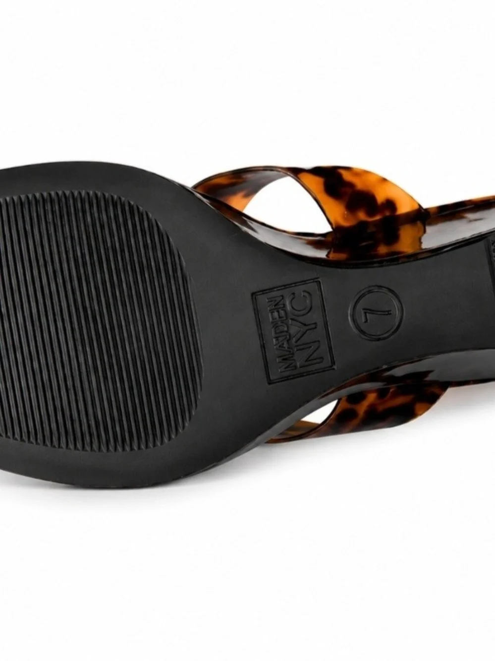 Madden NYC Tortoiseshell Wedge Thong Sandals - Brown